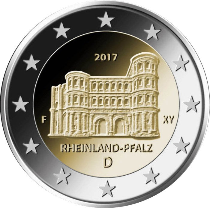 2 Euro Nemecko 2017 "J" Porýnie-Falcko: Porta Nigra (UNC)