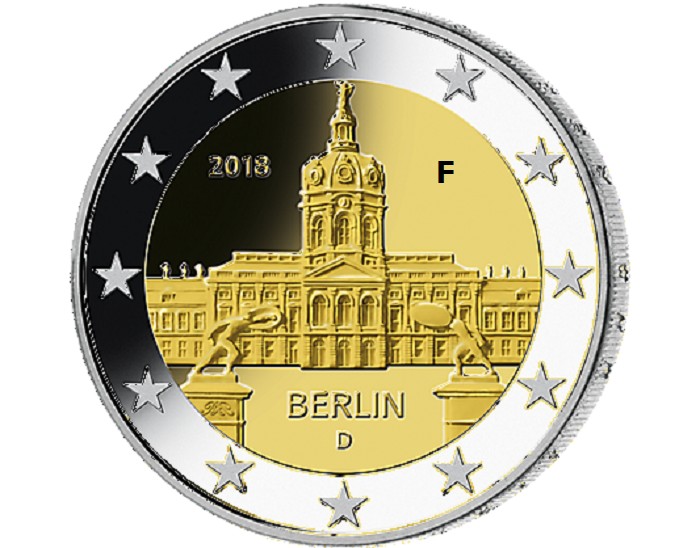 2 Euro Nemecko 2018 "F" Berlin: Scharlottenburg (UNC)