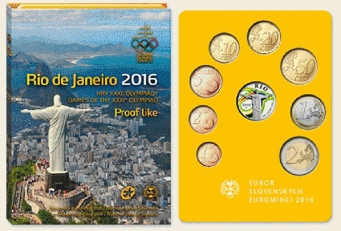 Súbor 8 Slovenských mincí 2016 RIO (Proof)