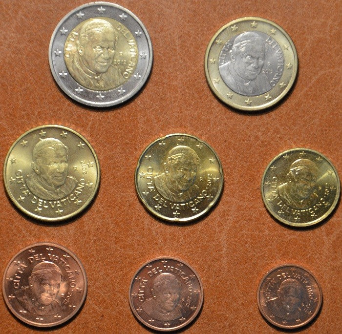 Vatikan 2012 sada 8 euromincí (UNC bez foldra)