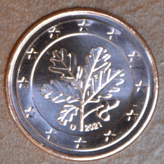 1 cent Nemecko 2021 "D" (UNC)