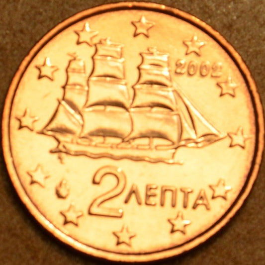 2 cent Grécko "F" 2002 (UNC)