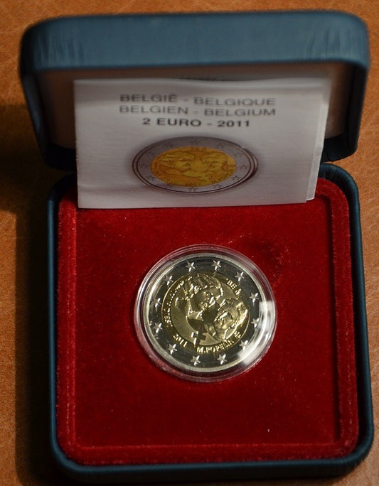 2 Euro Belgicko 2011 - 100. výročie MDŽ  (Proof)