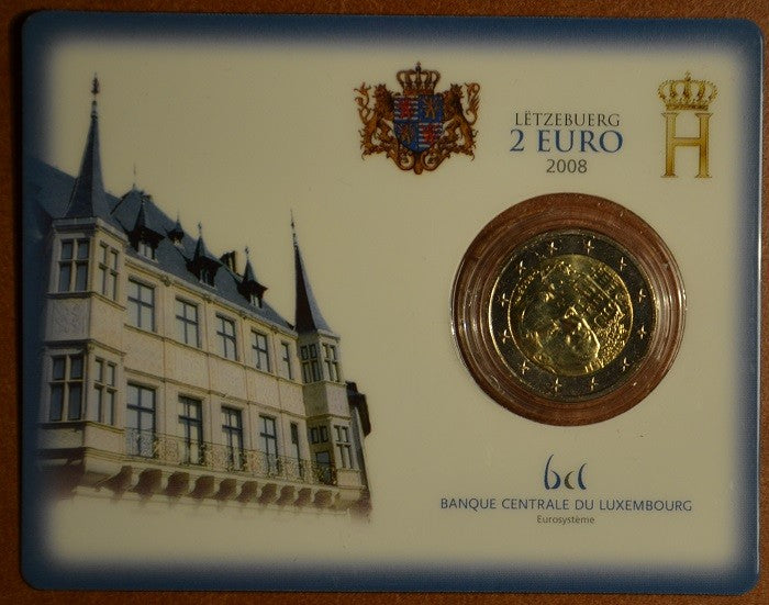 2 Euro Luxembursko 2008 - Henri a zámok „Château de Berg“  (BU karta)