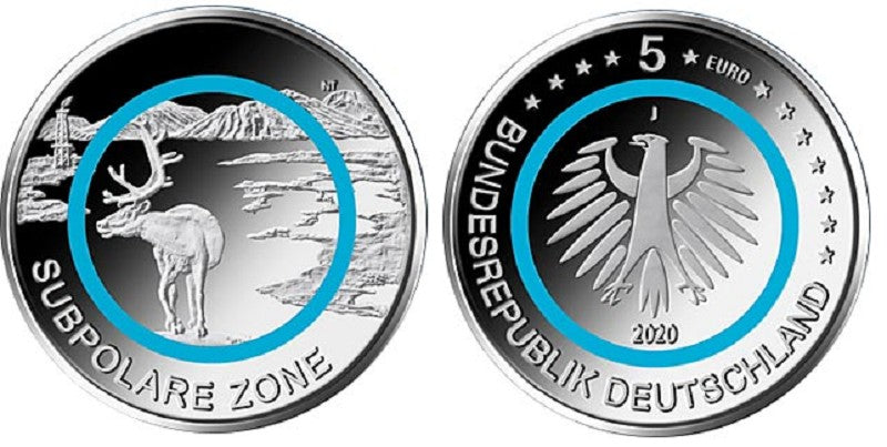 5 Euro Nemecko 2020 "ADFGJ" Subpolárne pásmo  (UNC)