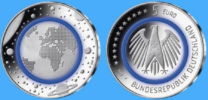 5 Euro Nemecko 2016 "G" Planéta Zem (UNC)