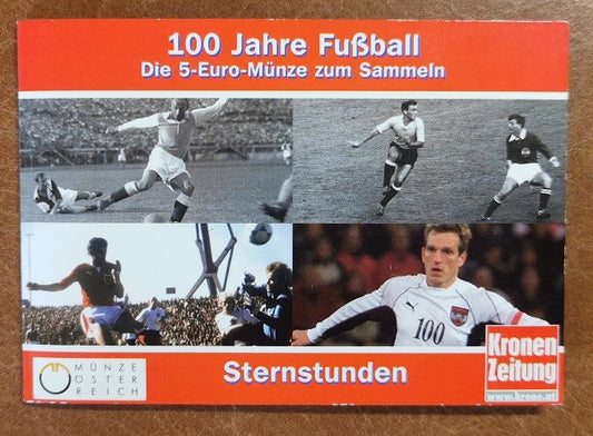 5 Euro Rakúsko 2004 - 100 rokov futbalu v4 (UNC)