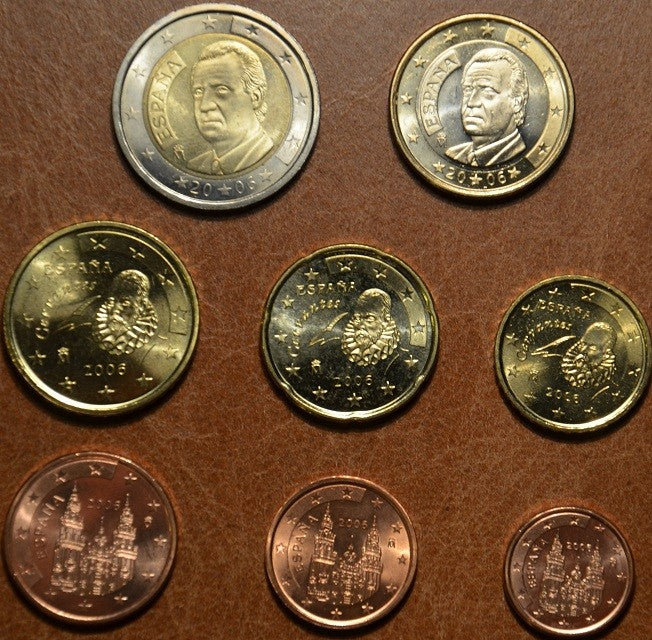 Sada 8 mincí Španielsko 2006 (UNC)