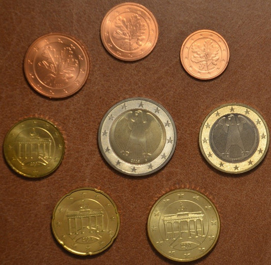 Sada 8 nemeckých mincí 2004 "D" (UNC)