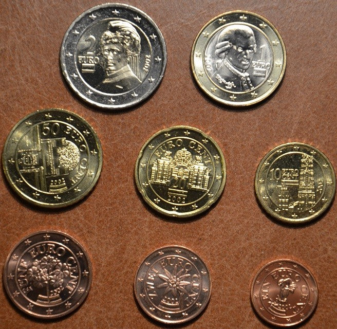 Sada 8 rakúskych mincí 2003 (UNC)